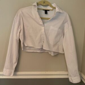 Forever 21 Classic Cropped White Shirt